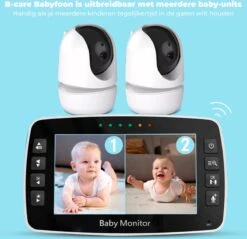B-care Babyfoon Avec Caméra - Écran 4,3 Pouces - Affichage Néerlandais - Sans Wifi Ni App - Capteur De Température - Vision Nocturne - Fonction Talkback - 8 Berceuses - Cadeau De Noël -Jingle Bells Boutique 1200x1162