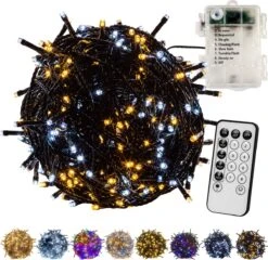 Éclairage De Noël Lumineuse - Éclairage De Fête Lumineuse - Éclairage De Noël Éclairage De Noël - Pour Décorations De Noël Et Extérieur - Sur Batterie - Avec Télécommande - 20 M - Froid Chaud -Jingle Bells Boutique 1200x1168 1