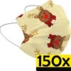 Masque Facial De Noël Masque Facial Jetable Renne Non Medisch Jaune - 150 Pièces -Jingle Bells Boutique 1200x1169 10