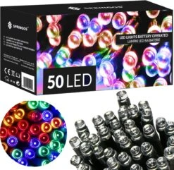 Lumières De Éclairage De Noël Springos | 5.5m | Batterie | 50 LED | Multicolore -Jingle Bells Boutique 1200x1169 12