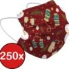 Masque Facial Masque Facial Jetable De Noël Mondkapjes Faciaux Non Medisch Universels - Rouge X Mitaines - 250x