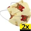 Masque Facial De Noël Masque Facial Jetable Renne Non Medisch Jaune - 2 Pièces