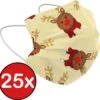Masque Buccal De Noël Masque Buccal Jetable Mondkapjes Non Medisch Universel - Jaune X Renne - 25x