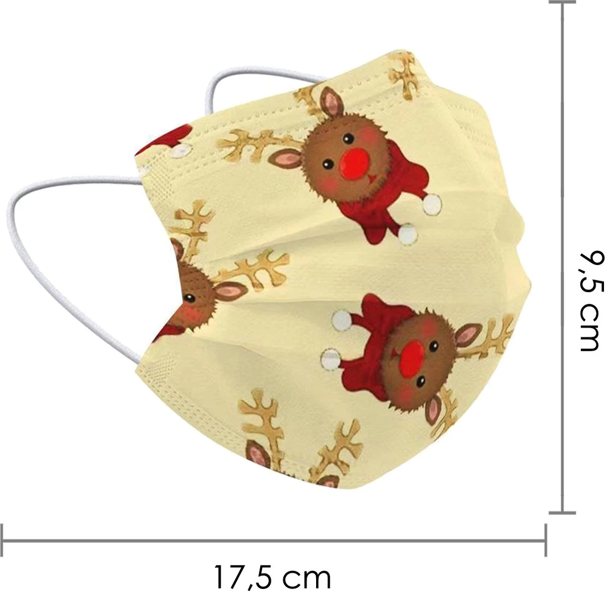 Masque Buccal Masque Buccal Jetable Noël Renne Universel Non Medisch - 25x 5 Masque Buccal Masque Buccal Jetable Noël Renne Universel Non Medisch - 25x – Image 3