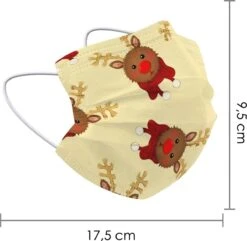 Masque Buccal Masque Buccal Jetable Noël Renne Universel Non Medisch - 50x -Jingle Bells Boutique 1200x1173 7