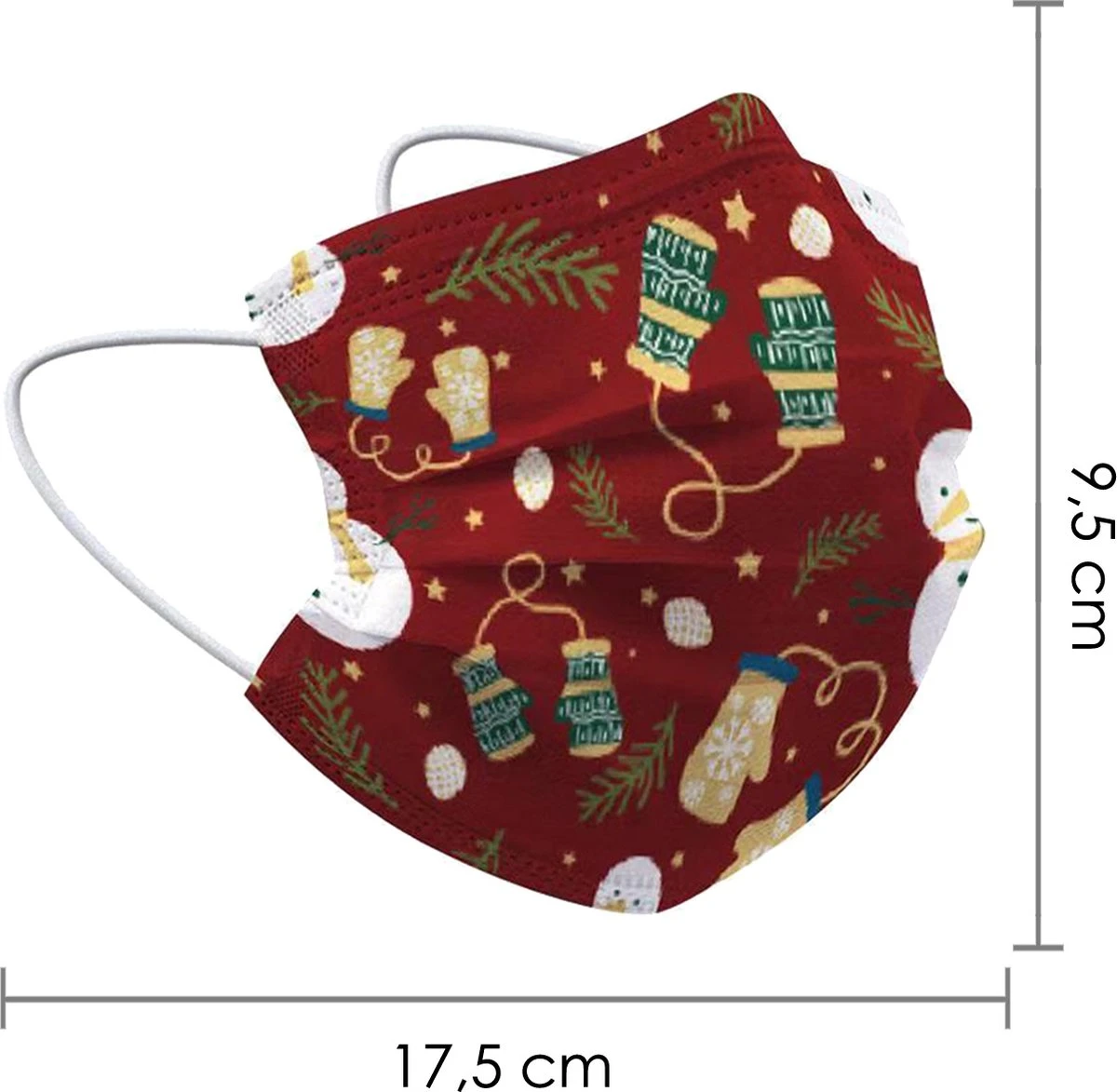 Masque Facial Masque Facial Jetable Noël Mitaines Non Medisch Universelles - 2x 5 Masque Facial Masque Facial Jetable Noël Mitaines Non Medisch Universelles - 2x – Image 3