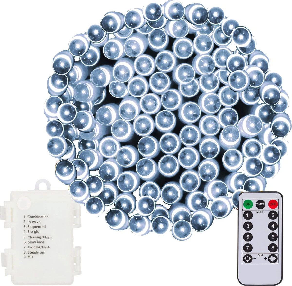 Lumières De Éclairage De Noël Springos | 10.5m | Batterie | Télécommande | 100 LED | Blanc Froid 10 Lumières De Éclairage De Noël Springos | 10.5m | Batterie | Télécommande | 100 LED | Blanc Froid – Image 8