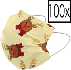 Masque Buccal Masque Buccal Jetable Noël Renne Universel Non Medisch - 100x