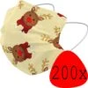 Masque Buccal De Noël Masque Buccal Jetable Noël Universel - Mondkap Jetable Non Medisch Renne - 200 Pièces