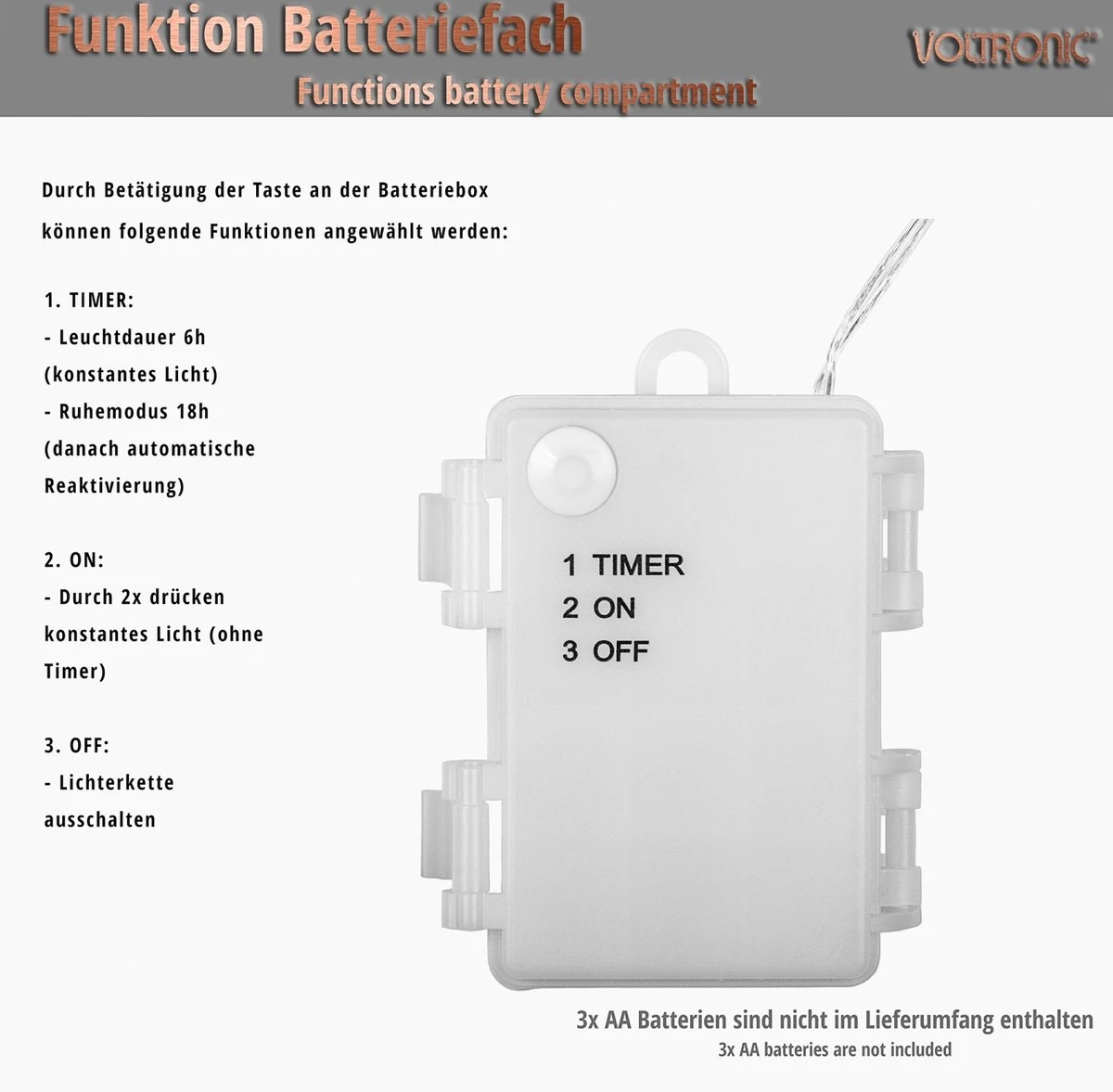 Éclairage De Noël Décorations De Noël - Éclairage De Noël Éclairage De Noël Extérieur - Set De 2 Pièces - Sur Batterie - Pour Intérieur Et Extérieur - 20 M - Multicolore 10 Éclairage De Noël Décorations De Noël - Éclairage De Noël Éclairage De Noël Extérieur - Set De 2 Pièces - Sur Batterie - Pour Intérieur Et Extérieur - 20 M - Multicolore – Image 8