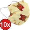 Masque Buccal De Noël Masque Buccal Jetable Mondkapjes Non Medisch Universel - Jaune X Renne - 10x