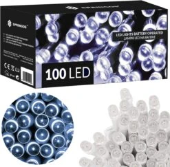 Lumières De Éclairage De Noël Springos | 10.5m | Batterie | Télécommande | 100 LED | Blanc Froid 28 Lumières De Éclairage De Noël Springos | 10.5m | Batterie | Télécommande | 100 LED | Blanc Froid -Jingle Bells Boutique 1200x1182 15