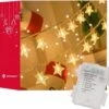 Lumières De Éclairage De Noël Springos | Étoile | Intérieur & Extérieur | 5 M Cordon Compris | Batterie | 50 LED | Blanc Chaud