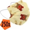 Masque Buccal De Noël Jetable Jaune - Masque Buccal Jetable Non Medisch Masque Buccal Renne - Masque Buccal De Noël Jetable Universel - 250 Pièces