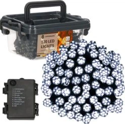 Lumières De Éclairage De Noël Springos | Intérieur & Extérieur | Forme Cristalline | 9 M | Batterie | 120 LED | Blanc Froid -Jingle Bells Boutique 1200x1188 1