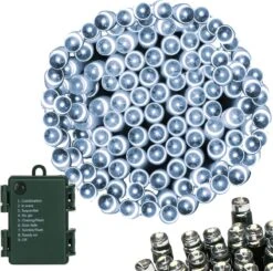 Lumières De Éclairage De Noël Springos | 10.5m | Batterie | 100 LED | Blanc Froid -Jingle Bells Boutique 1200x1192 1