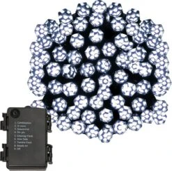 Lumières De Éclairage De Noël Springos | Intérieur & Extérieur | Forme Cristalline | 9 M | Batterie | 120 LED | Blanc Froid -Jingle Bells Boutique 1200x1193 21