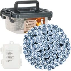 Lumières De Éclairage De Noël Springos | Intérieur & Extérieur | 9 M | Batterie | 120 LED | Blanc Froid -Jingle Bells Boutique 1200x1194 4