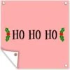 Poster De Jardin Citation De Noël Ho Ho Ho Fond Rose - 200x200 Cm - Toile Jardin - Poster Extérieur -Jingle Bells Boutique 1200x1196 13