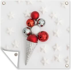 Les Boules De Sapin De Noël En Forme De Glace Affiche De Jardin 50x50 Cm - Petit - Toile De Jardin / Toile D'extérieur / Peintures Pour L'extérieur (décoration De Jardin) -Jingle Bells Boutique 1200x1196 2