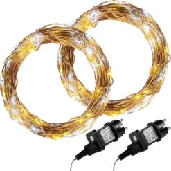 Éclairage De Noël Lumineuses - Éclairage De Noël Lumineuses - Éclairage De Noël Lumineuses - Set De 2 - Pour Décorations De Noël Et Extérieur - 5 M - Éclairage De Fête Chaud