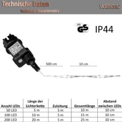 Éclairage De Noël Lumineuses - Décorations De Noël Lumineuse - Éclairage De Noël Éclairage De Noël Extérieur - Set De 2 Pièces - Pour Intérieur Et Extérieur - 10 M - Blanc Froid -Jingle Bells Boutique 1200x1199 8