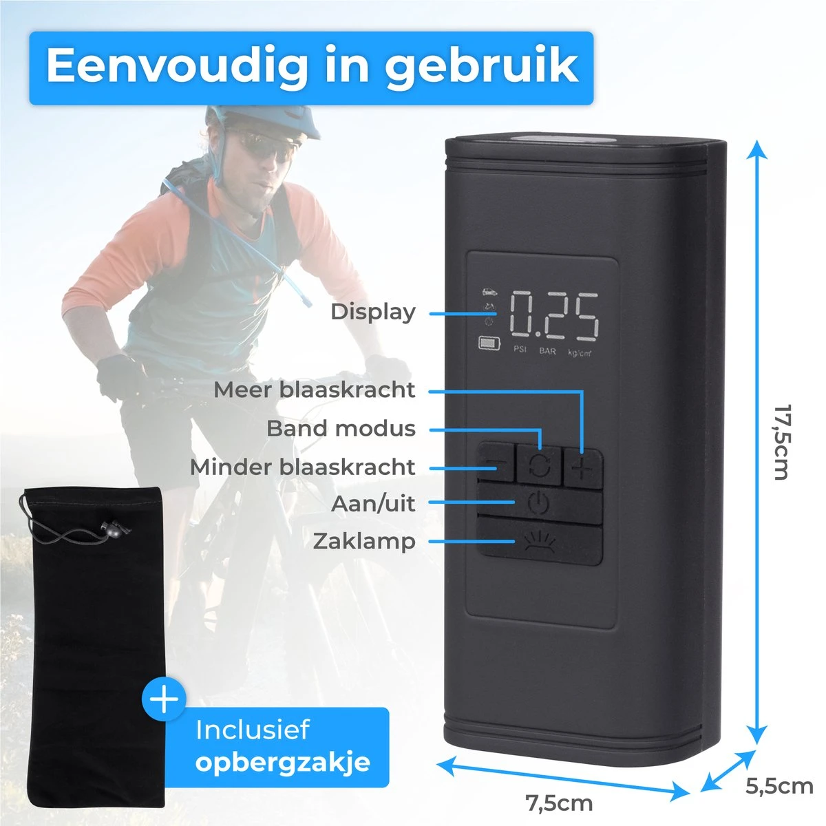 Nuvance - Pompe à Vélo électrique - Pompe à Pneu Portable Pour Vélo à Voiture - Pompe à Ballon - Électrique - Compresseur D'air - Cadeaux De Noël 9 Nuvance - Pompe à Vélo électrique - Pompe à Pneu Portable Pour Vélo à Voiture - Pompe à Ballon - Électrique - Compresseur D'air - Cadeaux De Noël – Image 7