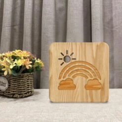 Lampe - Veilleuse Bois Led Arc-en-ciel - Arc-en-ciel - Fille - Garçon - Chambre D'enfant - Chambre De Bébé - Chambre - Tout-petit - Tout-petit - Cadeau - Noël - Sinterklaas