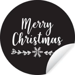 Citation De Noël Joyeux Noël Sur Fond Noir Sticker Papier Peint Cercle Mural - - 140 Cm - Peinture Ronde - Cercle Papier Peint - Cercle Mural - Cercle Vivant - Autocollant & Découpe Ronde