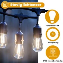 Cordon Lumineux Homèlle - 15 LED - 15 Mètres - Blanc Chaud - Eclairage De Jardin - Eclairage De Éclairage De Noël - Eclairage Éclairage Extérieur - Guirlande Lumineuse - Guirlande Lumineuse - Transparent -Jingle Bells Boutique 1200x1200 190