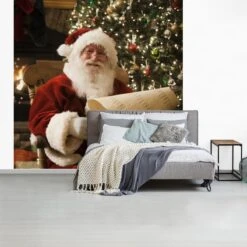 Papier Peint Photo Peint Photo Vinyle - Le Père Noël Vérifie Son Cadre Largeur 300 Cm X Hauteur 300 Cm - Tirage Photo Sur Papier Peint (disponible En 7 Tailles) -Jingle Bells Boutique 1200x1200 23