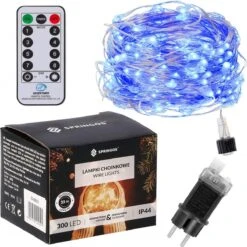 Lumières De Éclairage De Noël Springos | Intérieur & Extérieur | 30 M + 3 M De Cordon | 300 LED | Télécommande Incluse | Bleu