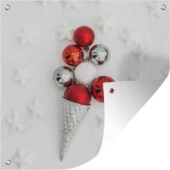 Les Boules De Sapin De Noël En Forme De Glace Affiche De Jardin 50x50 Cm - Petit - Toile De Jardin / Toile D'extérieur / Peintures Pour L'extérieur (décoration De Jardin)