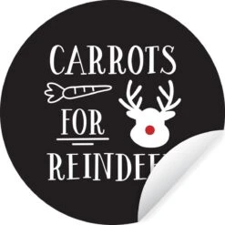 Citation De Carottes Pour Renne Décoration Murale Noël Noir Autocollant De Papier Peint Cercle Mural - 50x50 Cm - Peinture Ronde - Cercle De Papier Peint - Cercle Mural - Cercle Vivant - Autocollant Et Découpe Ronde