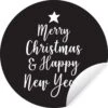 Noël Citation Joyeux Noël Et Happy Année Sur Un Autocollant Fond Noir Cercle Mur Papier Peint - 80x80 Cm - Peinture Rond - Cercle De Papier Peint - Cercle De Mur - Cercle Vivant - Auto-adhésif Découpe Et Rond -Jingle Bells Boutique 1200x1200 35