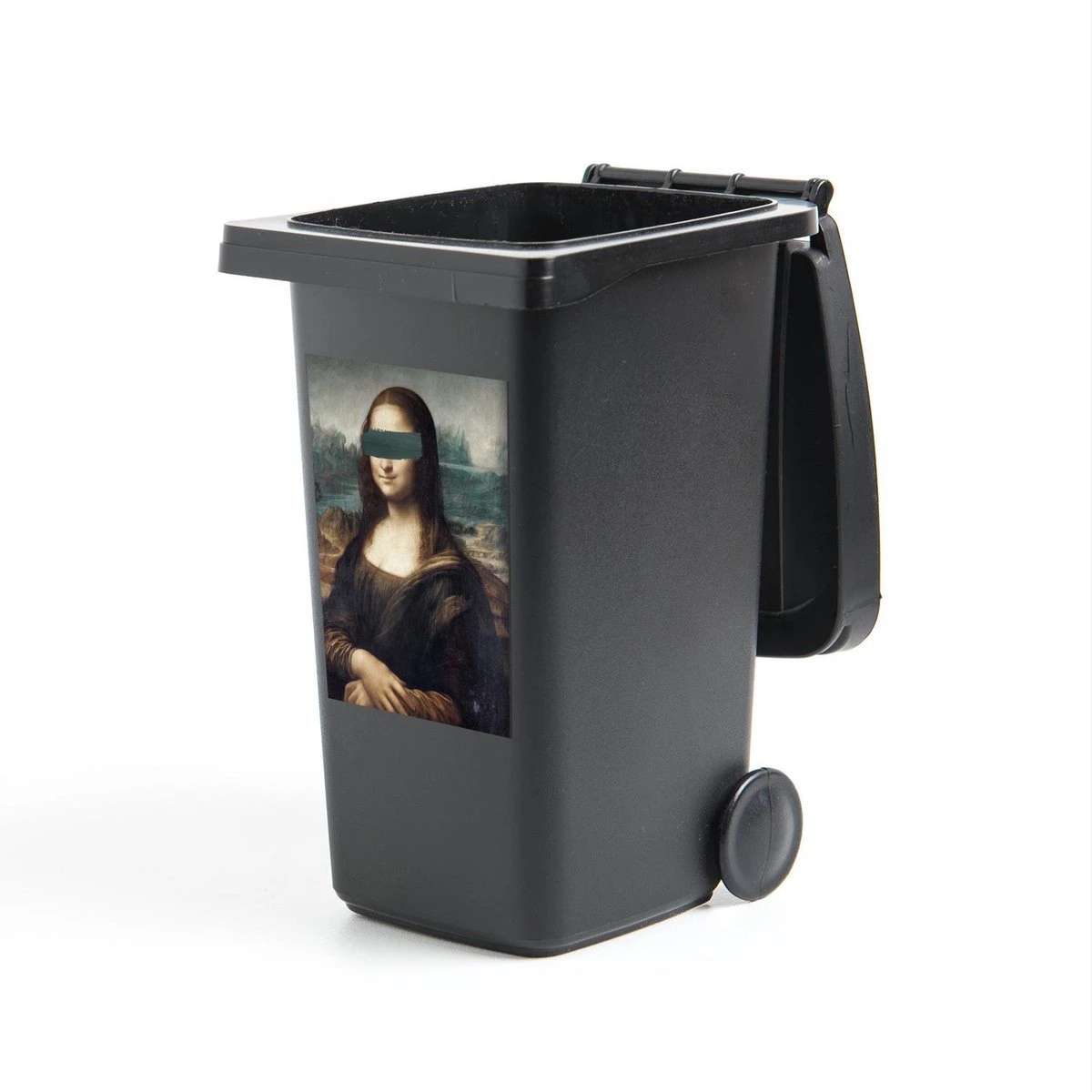 Autocollant De Conteneur Vieux MaîtresIllustrations De Noël - Mona Lisa Par Le Vieux Maître Leonardo De Vinci Avec Un Coup De Pinceau Gris-vert 3 Autocollant De Conteneur Vieux MaîtresIllustrations De Noël - Mona Lisa Par Le Vieux Maître Leonardo De Vinci Avec Un Coup De Pinceau Gris-vert