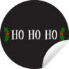 Citation De Noël Ho Ho Ho Sur Fond Noir Sticker Mural Cercle Mural - 100x100 Cm - Peinture Ronde - Cercle De Papier Peint - Cercle Mural - Cercle Vivant - Autocollant Et Découpe Ronde