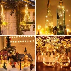 String - Rideau LED , Rideau Lumineux LED 3 * 3M Avec Télécommande 8 Modes, Guirlande Lumineuse LED étanche Pour Fête De Mariage, Décoration De Chambre De Jardin De Noël ( Wit Chaud) -Jingle Bells Boutique 1200x1200 467
