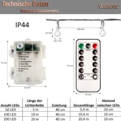 Éclairage De Fête De Fête - Éclairage De Noël De Jardin - Guirlandes Lumineuses - Lumières De Fête - Pour L'intérieur Et L'extérieur - Avec Télécommande - 20 M - Multicolore -Jingle Bells Boutique 1200x1200 472
