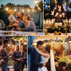 Éclairage De Fête 15m LED Guirlande Lumineuse Extérieure - Guirlande Lumineuse Étanche - Lumières De Éclairage De Noël De Fête - Éclairage D'Ambiance - Guirlande Lumineuse - 2700K -Jingle Bells Boutique 1200x1200 529