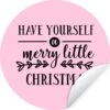 Citation De Noël Ayez Un Joyeux Petit Noël Sur Fond Rose Sticker Papier Peint Cercle Mural - ⌀ 120 Cm - Peinture Ronde - Cercle Papier Peint - Cercle Mural - Cercle Vivant - Autocollant & Découpe Ronde