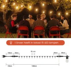 Éclairage De Fête 15m LED Guirlande Lumineuse Extérieure - Guirlande Lumineuse Étanche - Lumières De Éclairage De Noël De Fête - Éclairage D'Ambiance - Guirlande Lumineuse - 2700K -Jingle Bells Boutique 1200x1200 531
