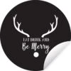 Citation Eat Drink And Be Merry Décoration Murale Noël Blanc Sur Noir Sticker Mural Cercle Mural - ⌀ 30 Cm - Peinture Ronde - Cercle Papier Peint - Cercle Mural - Cercle Vivant - Autocollant & Découpe Ronde
