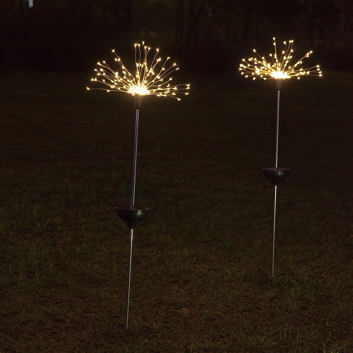 Dailyiled - éclairage De Jardin - Solaire - Feux D'artifice - Blanc Chaud - 120 Led - Noël - Lot De 2 4 Dailyiled - éclairage De Jardin - Solaire - Feux D'artifice - Blanc Chaud - 120 Led - Noël - Lot De 2 – Image 2