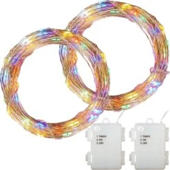 Éclairage De Noël Décorations De Noël - Éclairage De Noël Éclairage De Noël Extérieur - Set De 2 Pièces - Sur Batterie - Pour Intérieur Et Extérieur - 20 M - Multicolore
