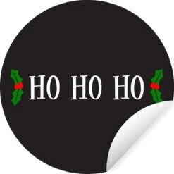 Citation De Noël Ho Ho Ho Sur Un Fond Noir Sticker Mural Cercle Mural - ⌀ 30 Cm - Peinture Ronde - Cercle De Papier Peint - Cercle Mural - Cercle Vivant - Autocollant Et Découpe Ronde