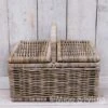 MigoStyling - Panier Picnic - Avec Anse - Canne - Rotin - L53 X Br35 X H27 Cm - Deux Rabats - Décoration - Cadeau De Noël - Pique-nique