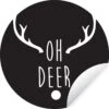 Citation De Noël Oh Cerf Sur Fond Noir Sticker Mural Cercle Mural - 80x80 Cm - Peinture Ronde - Cercle Papier Peint - Cercle Mural - Cercle Vivant - Autocollant & Découpe Ronde