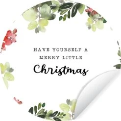 WallCircle - Stickers Muraux - Cercle Papier Peint - Noël - Citation - Aquarelle - 140x140 Cm - Cercle Mural - Auto Adhésif - Autocollant Rond Papier Peint