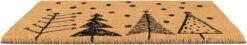 Paillasson - Paillasson - Tapis De Noël - 60cm X 40cm X 1.5cm (LxlxH) - Marron Avec Des Sapins De Noël Et Des étoiles -Jingle Bells Boutique 1200x221